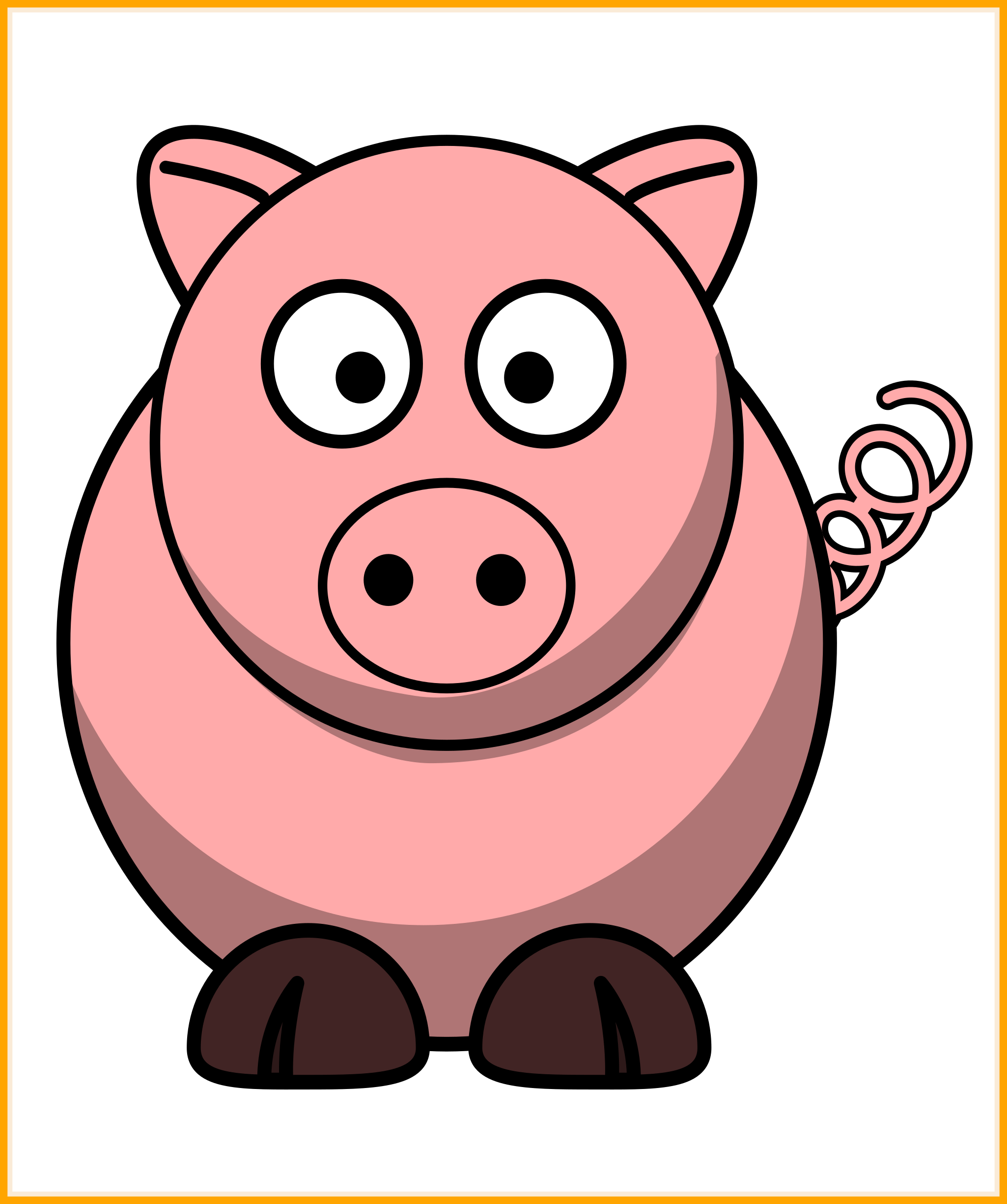 Incredible cute coloring page. Pig clipart simple