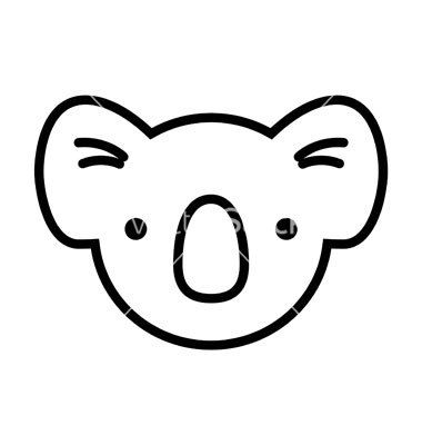 Face simplified on vectorstock. Koala clipart simple