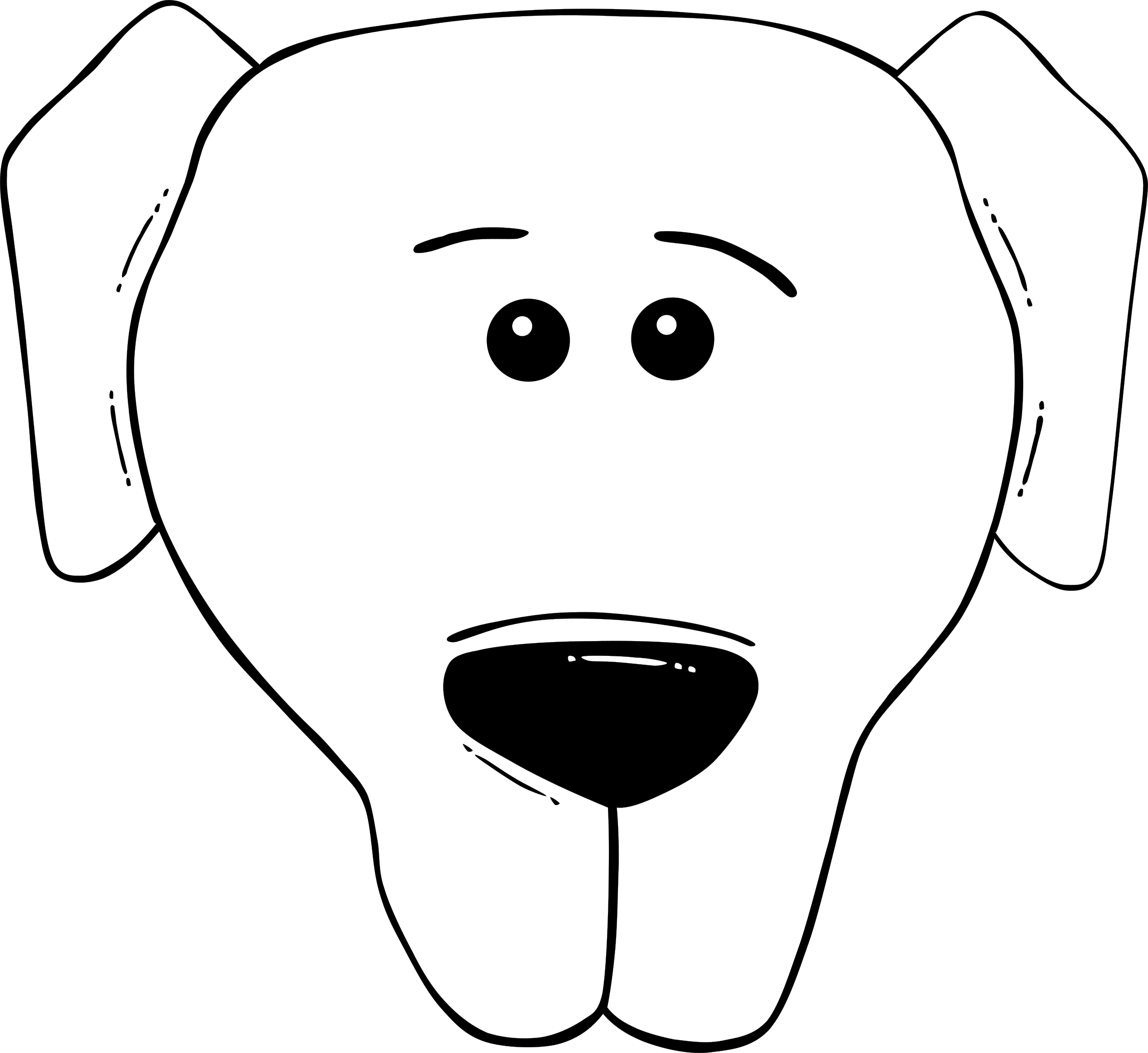 Dog cartoon world label. Clipart face labrador