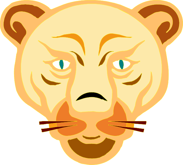 Head clipart mountain lion. Face cartoon clip art