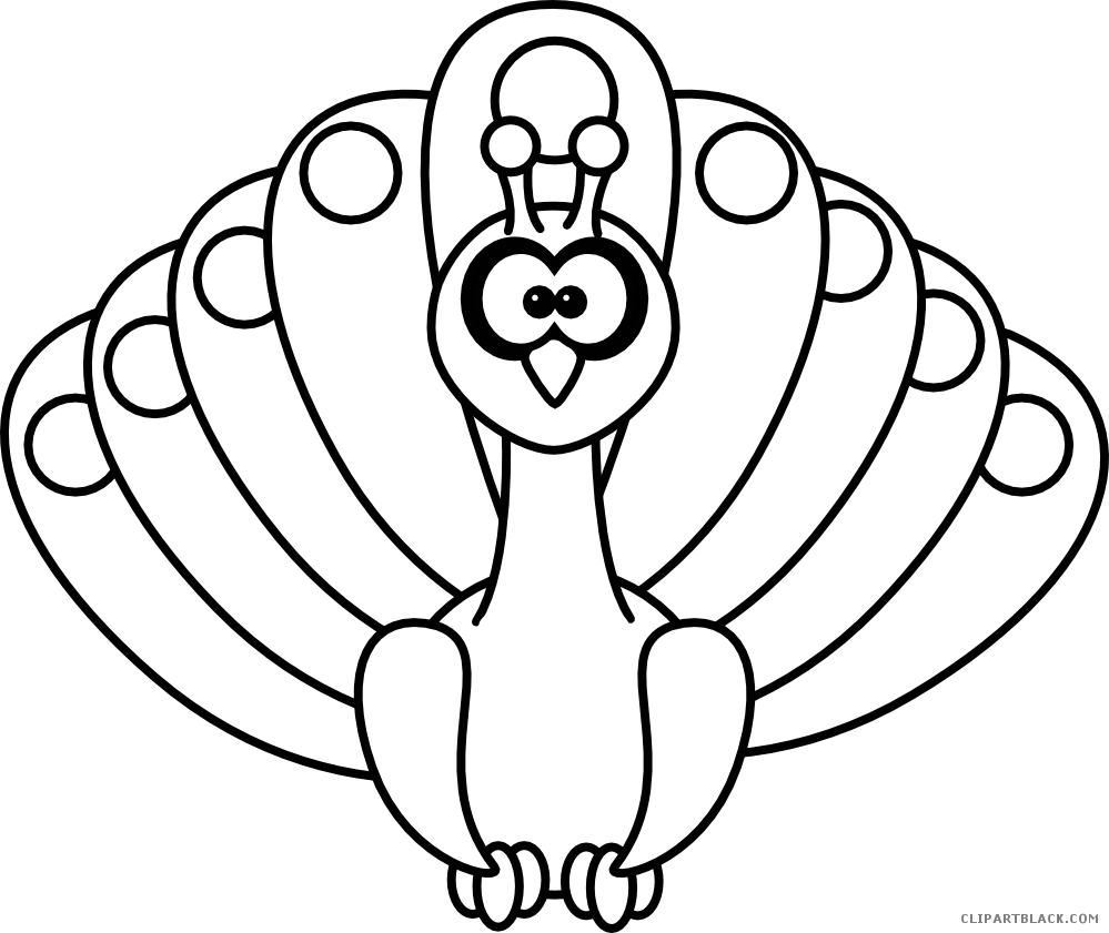Head clipart peacock. Outline animal free black