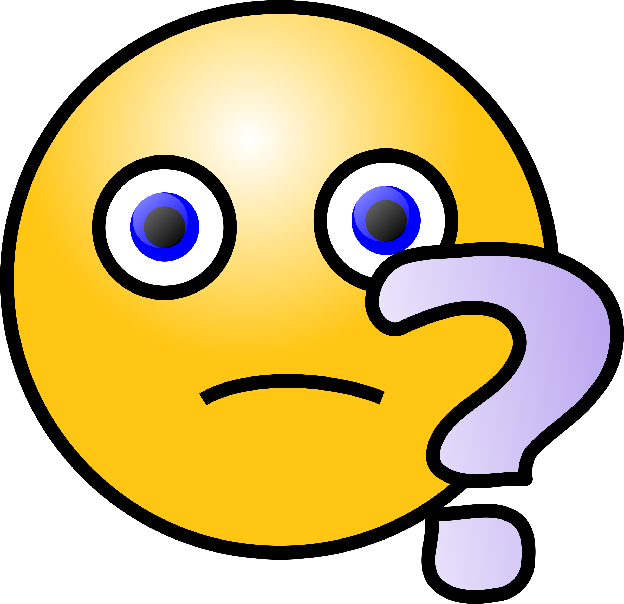 Focus clipart questioned face. Worried emoticon group emotions