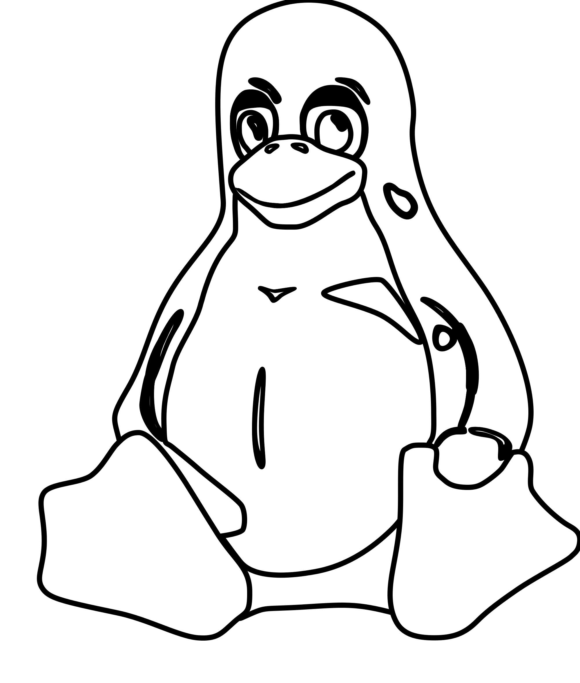 Clipart penquin button. Penguin outline drawing at