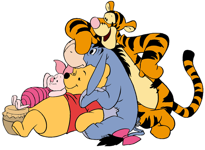 Piglet tigger and eeyore. Hug clipart character winnie the pooh