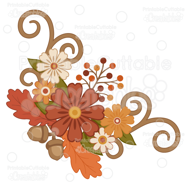 Clipart fall flower. Flourish group svg cut