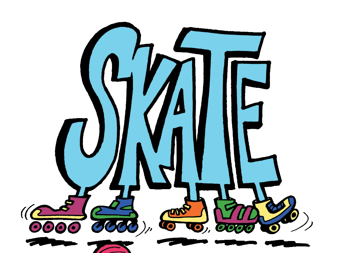 families clipart roller skating
