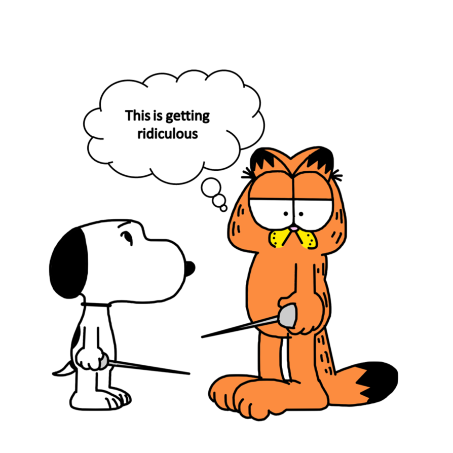 And garfield doing fencing. Doghouse clipart snoopy