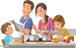 clipart family cooking