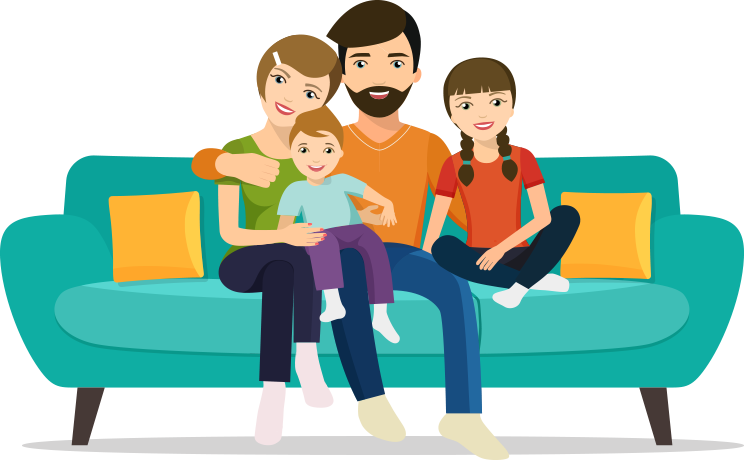 couch clipart family