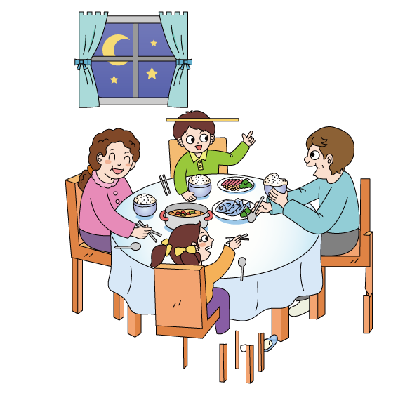 clipart family dinner table