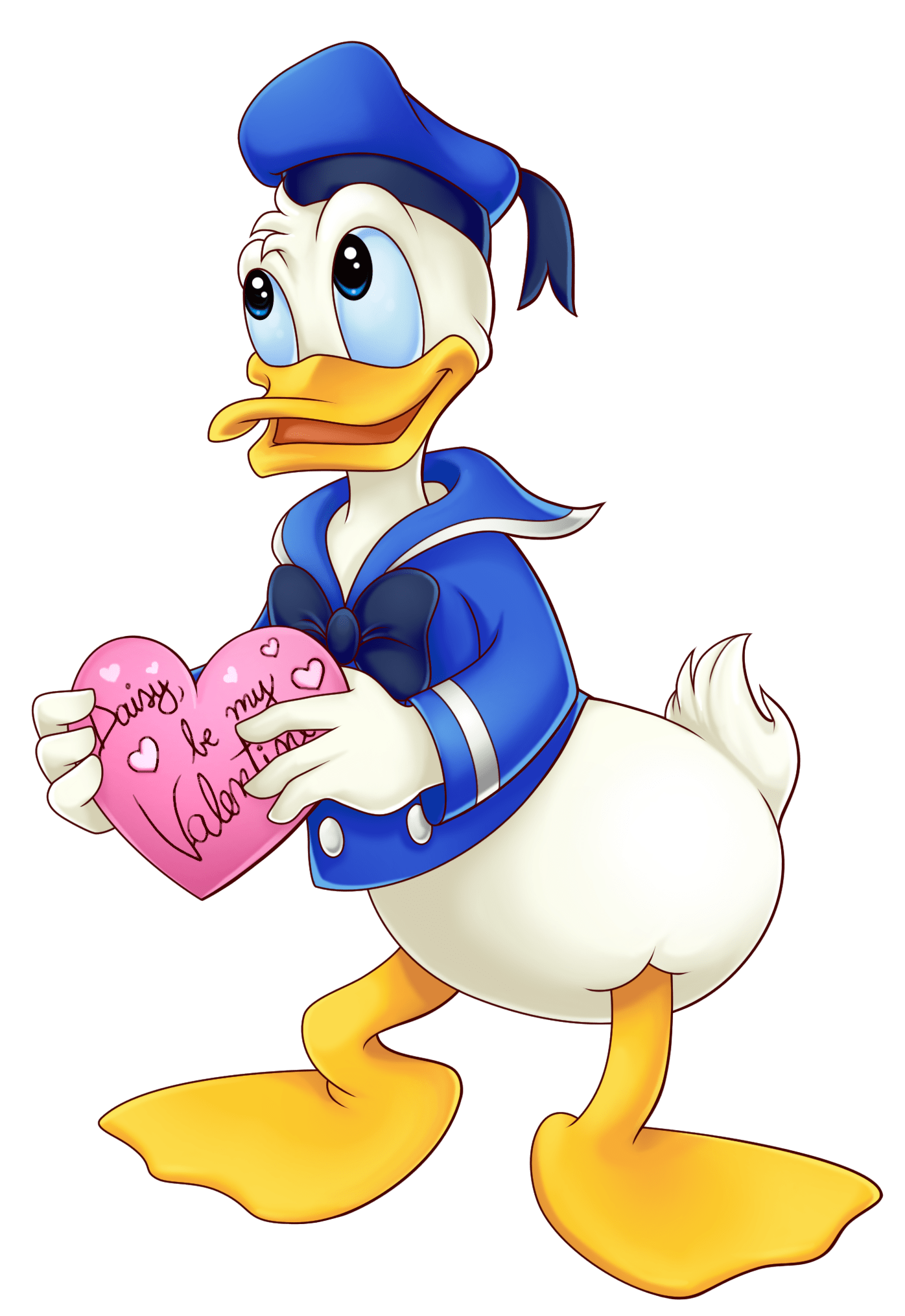 Donald duck in love. Ducks clipart animated