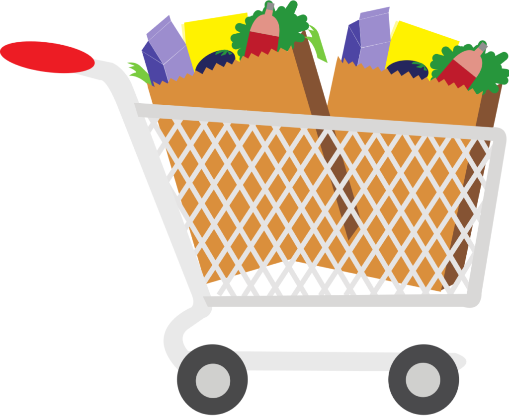 clipart mom grocery shopping