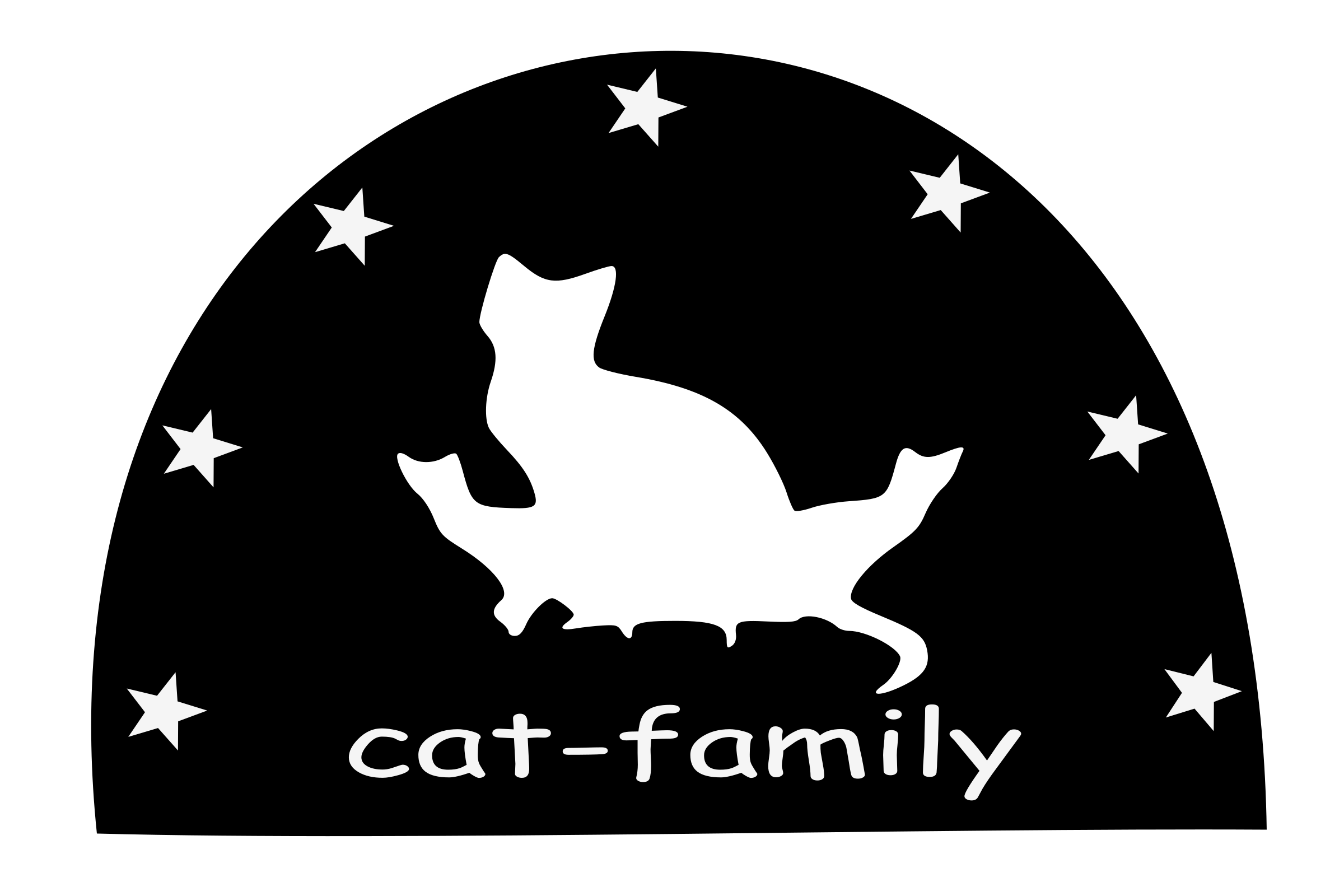 Cat silhouette big image. Clipart family logo