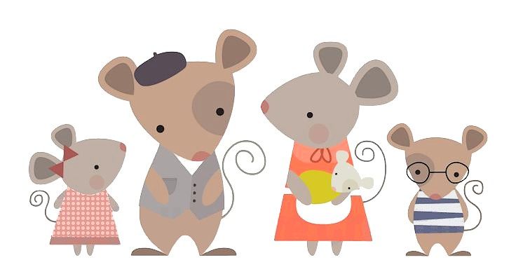 clipart mouse family
