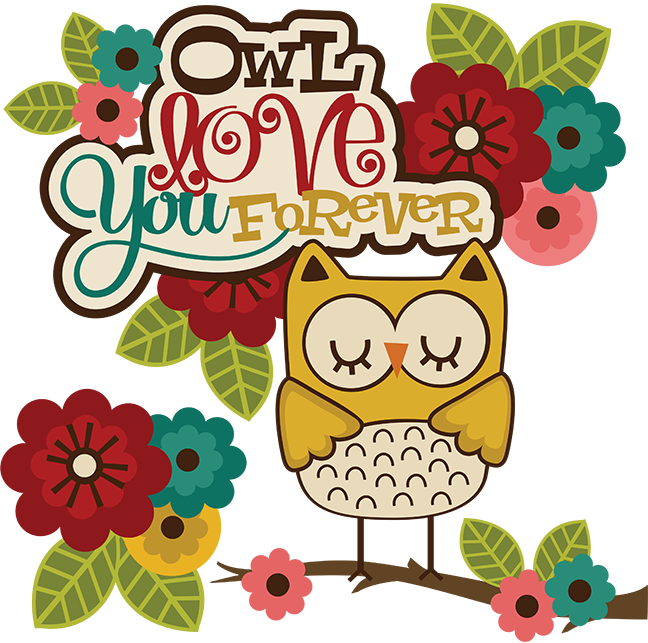 Owl love you forever. Owls clipart scrapbook