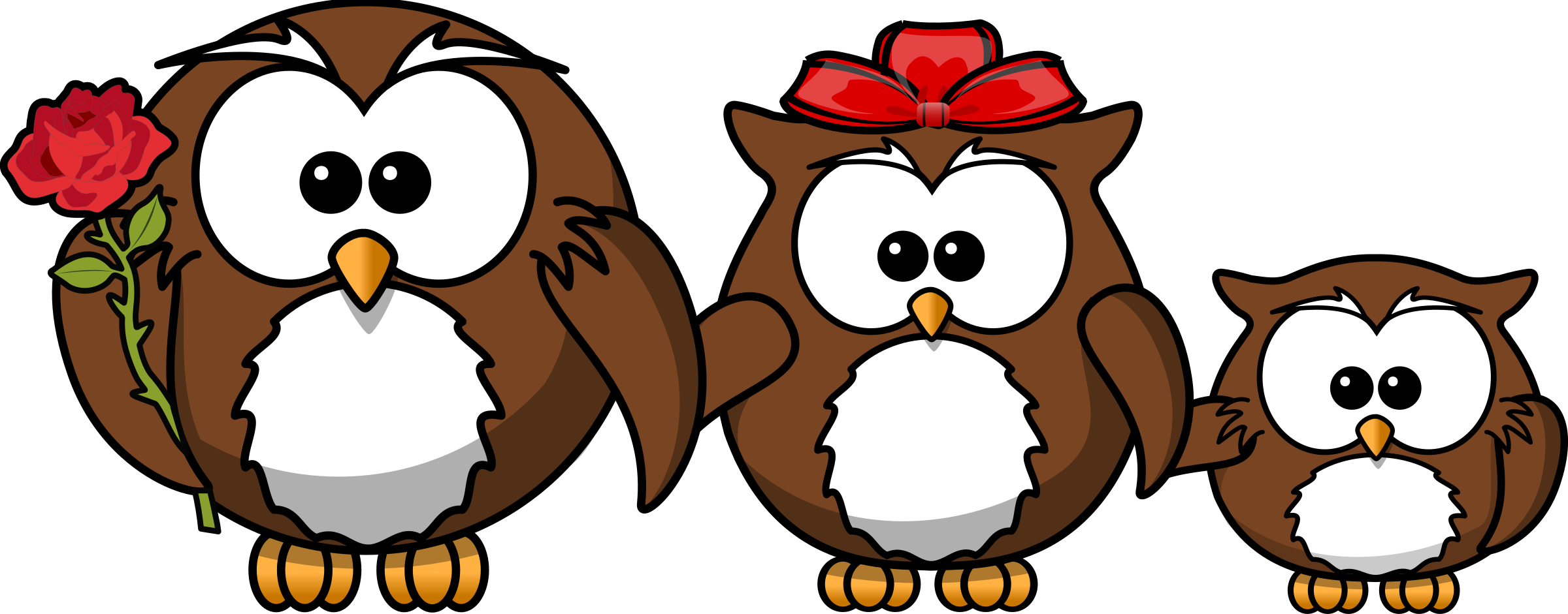 Of owls big image. Clipart family owl
