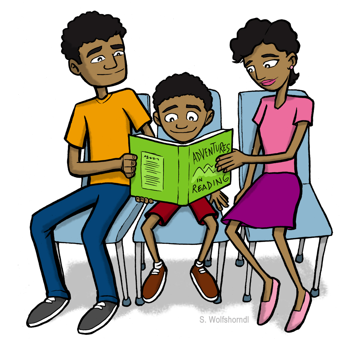 clipart family read