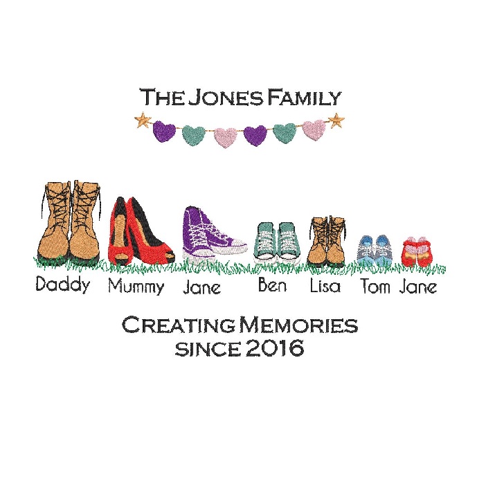 Clipart shoes family. Boots embroidery design 