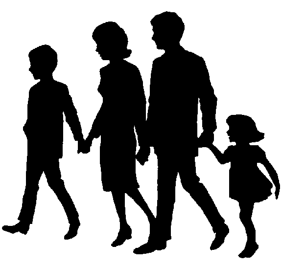 People clipart reunion. Family silhouette clip art
