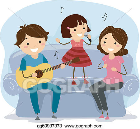 clipart family singing