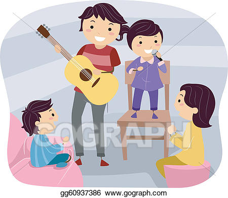clipart family singing