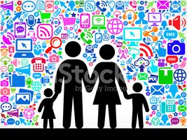 Technology clipart family. On modern communication stock