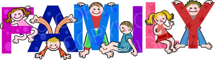 families clipart text