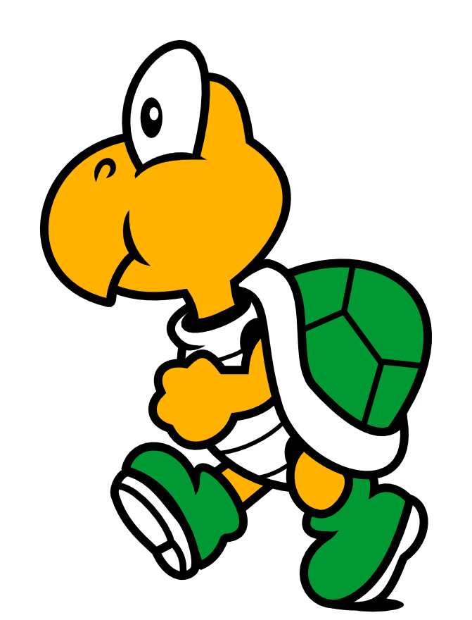 Clipart walking turtle. Super mario painting inspirations