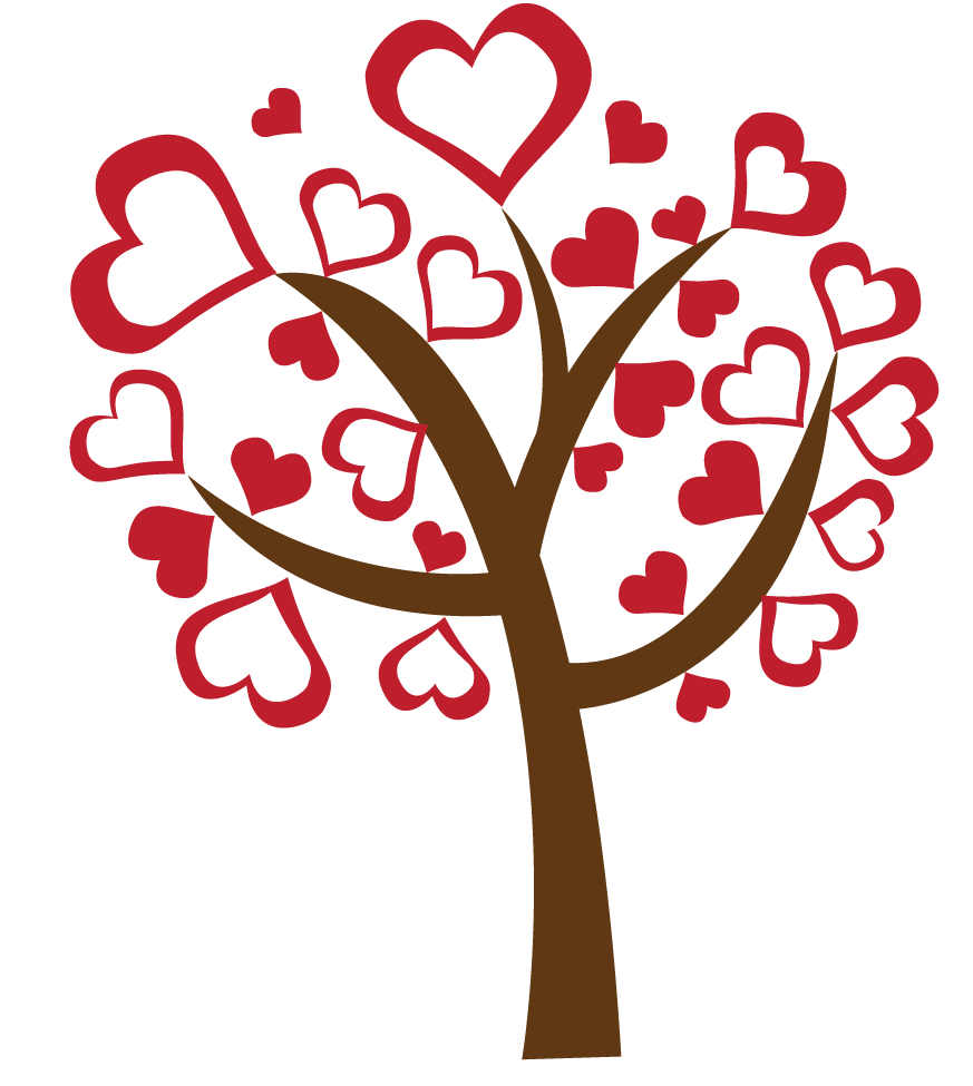 Love heart tree free. Clipart family valentines