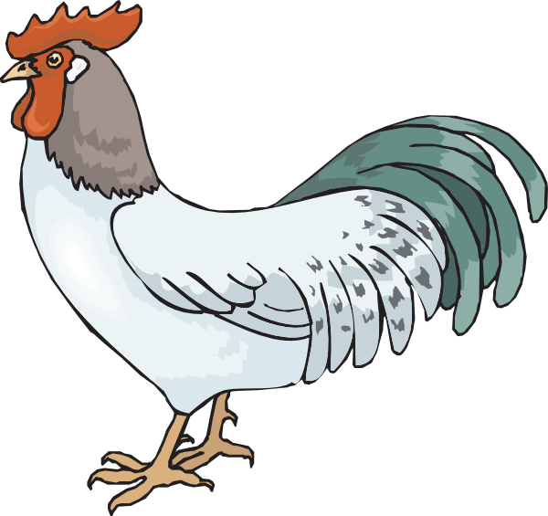 White clipart rooster. Farm clip art at