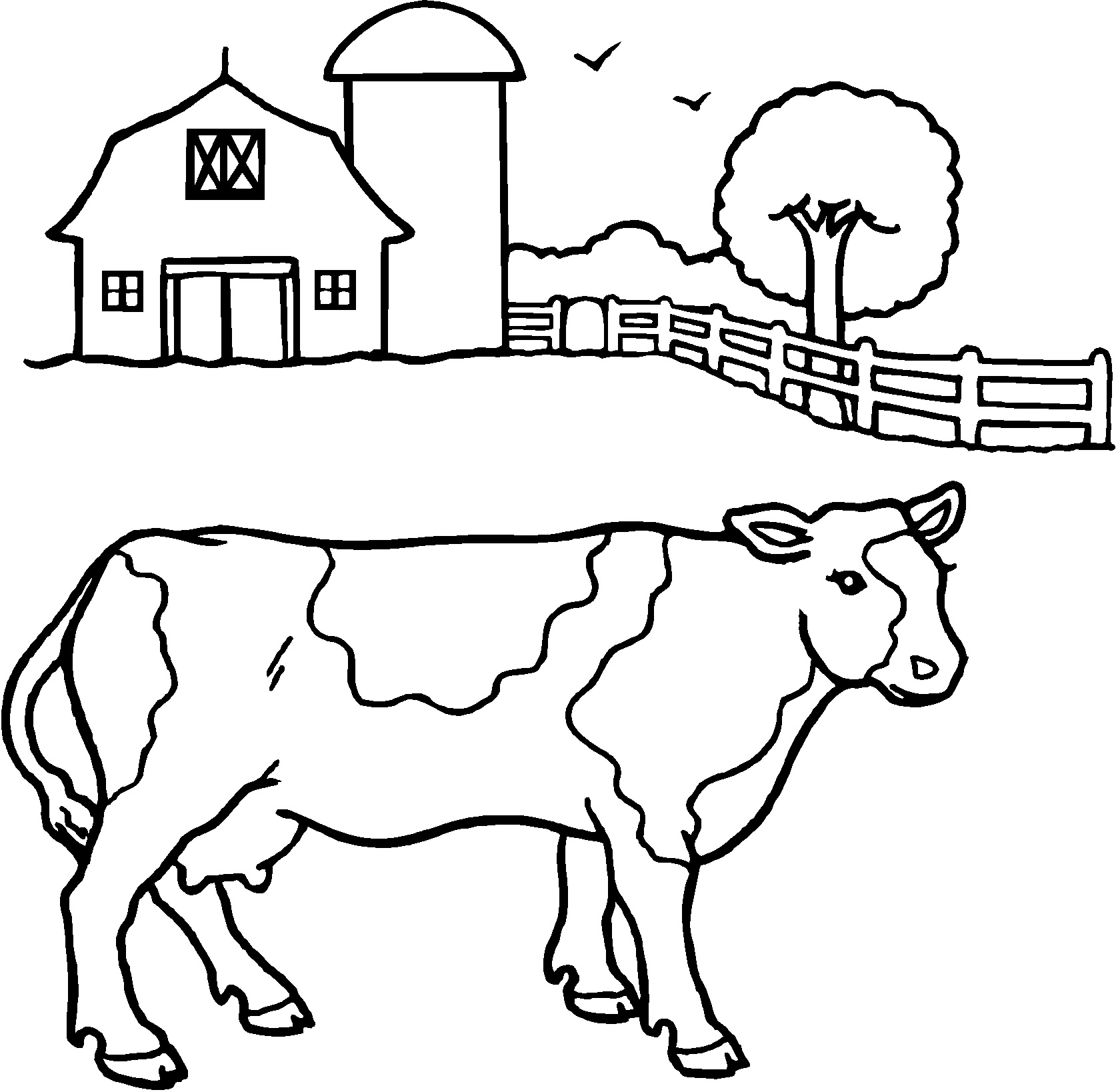 farm clipart coloring page