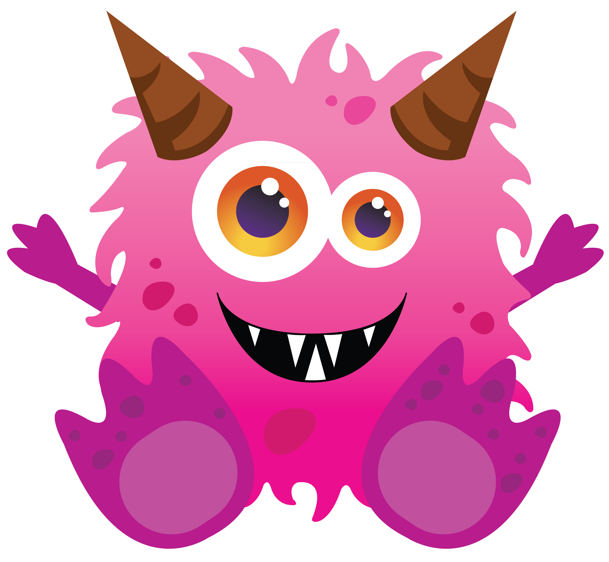 Pink clipart monsters. Four little blog robots