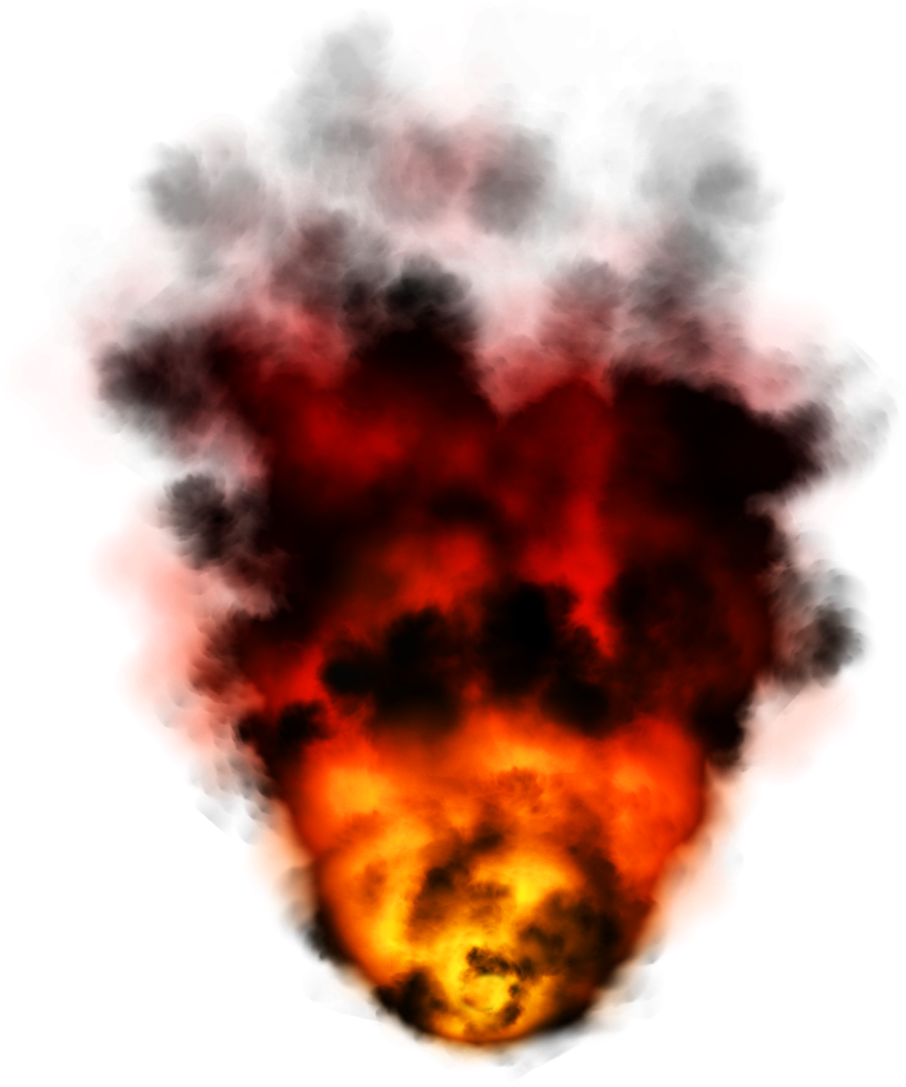 Transparent mart. Fire and smoke png