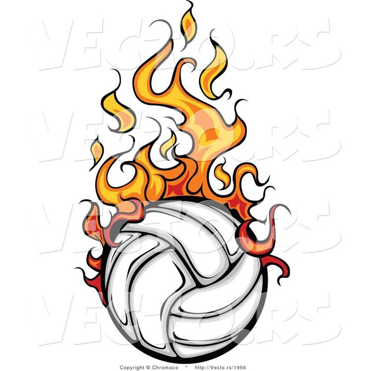 flame clipart volleyball