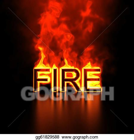 clipart fire word