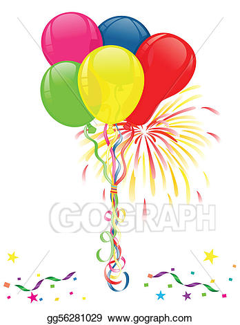 clipart fireworks balloon