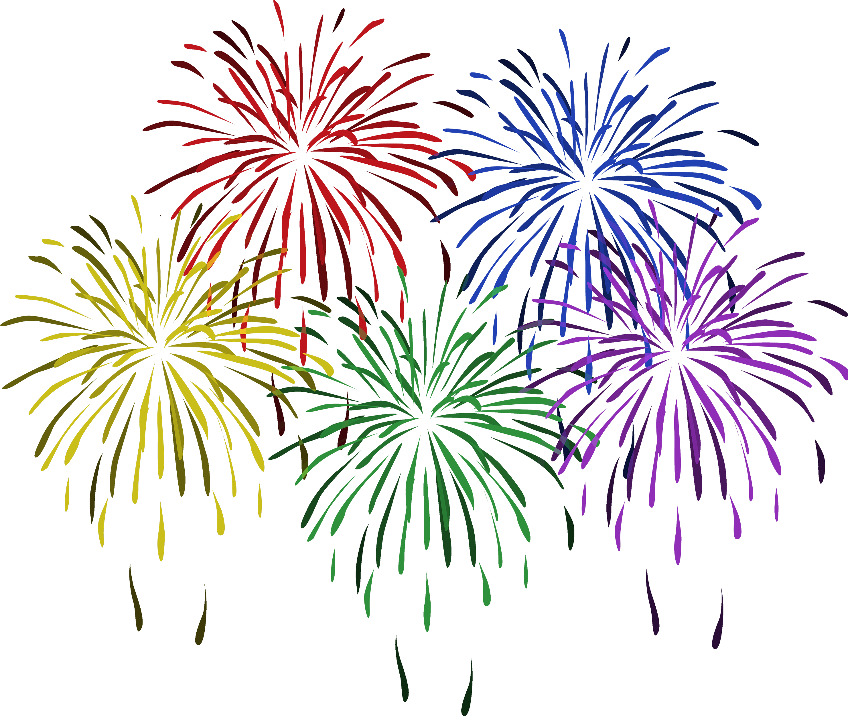 clipart fireworks colorful