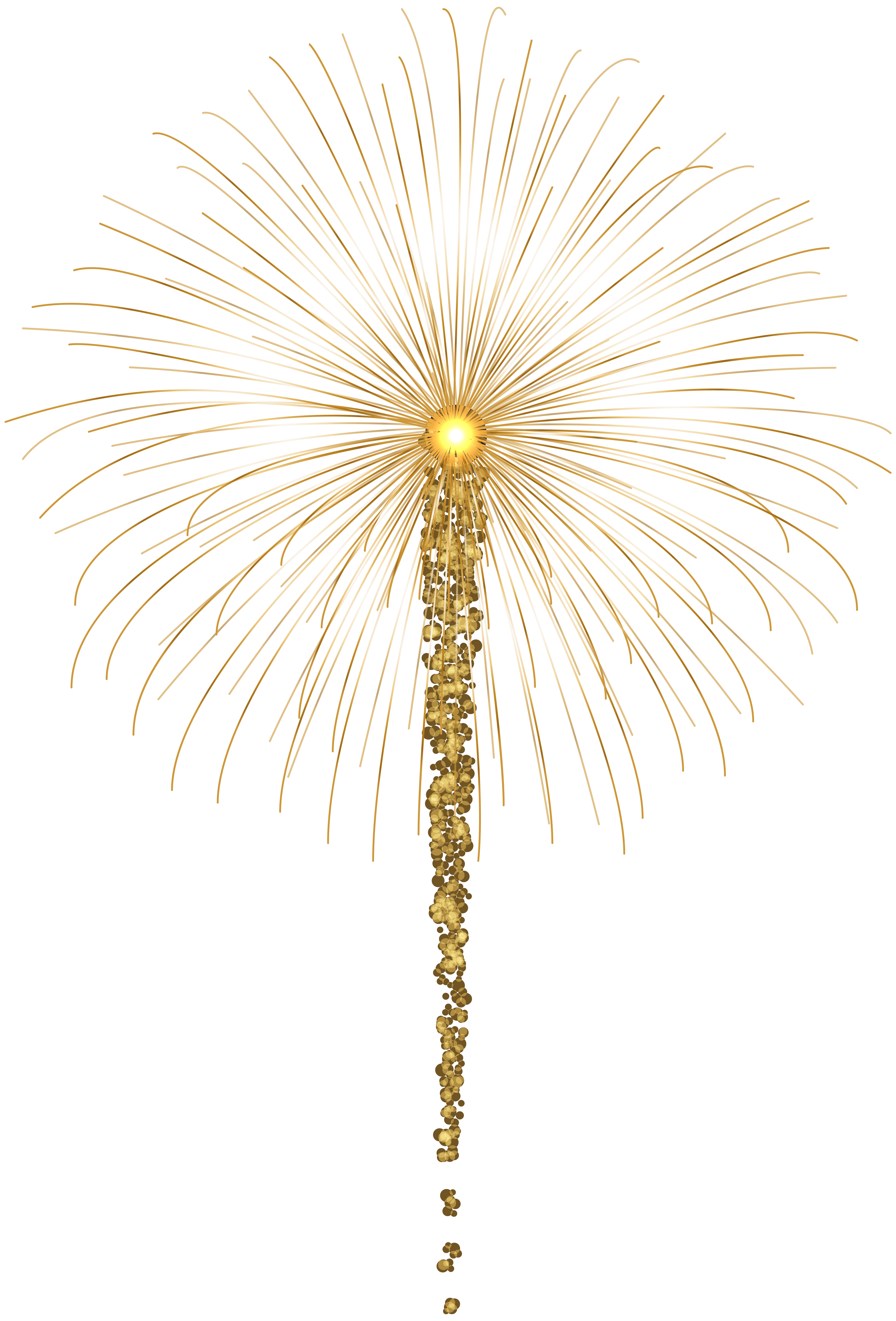 Gold fireworks for dark. Firecracker clipart vector