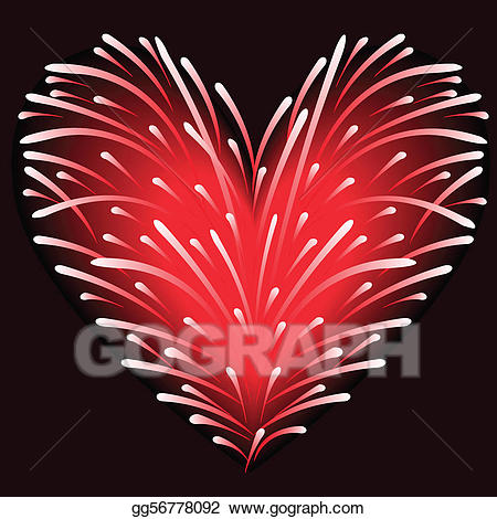 clipart fireworks heart