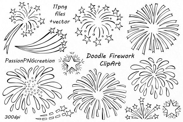 clipart fireworks january