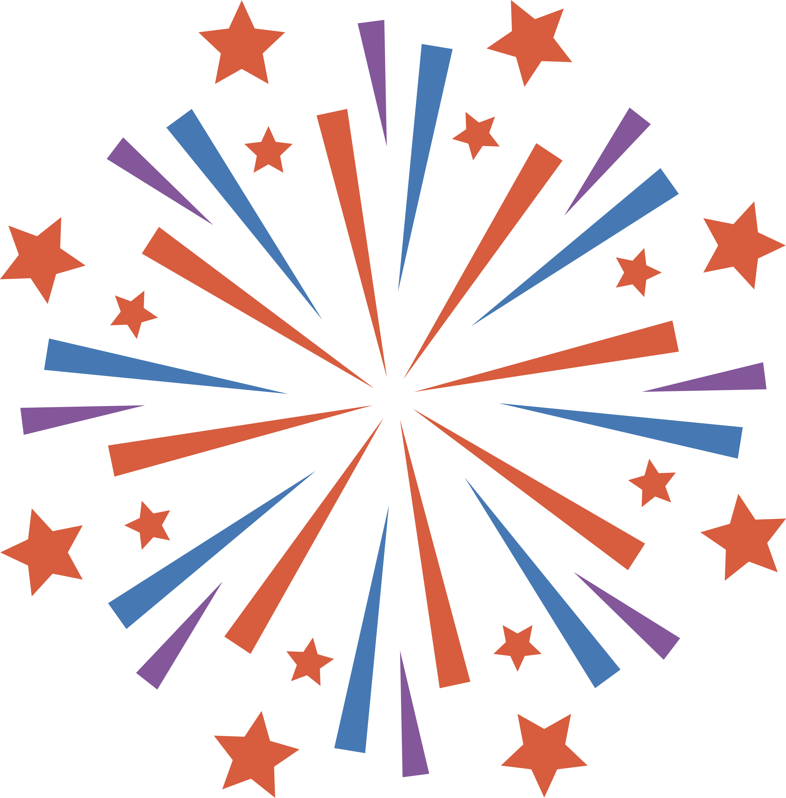 Red White And Blue Fireworks Svg