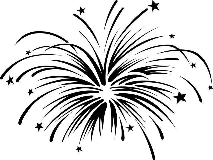 clipart fireworks silhouette