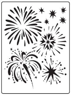clipart fireworks stencil