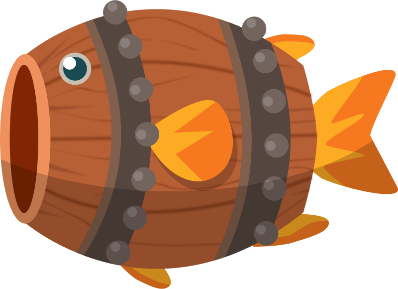Clipart fish animation. Make barrel from openclipart