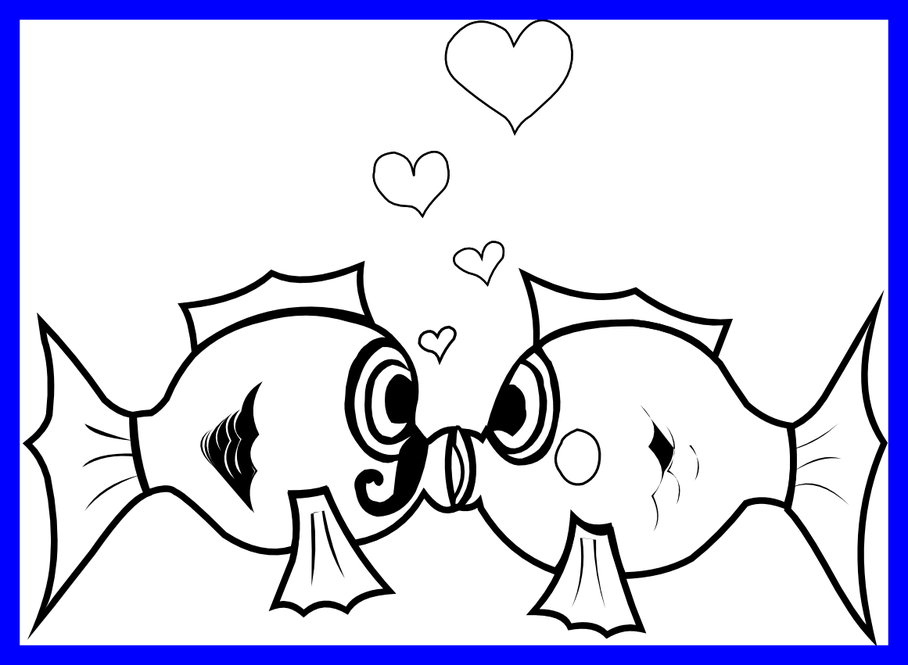 clipart fish black and white
