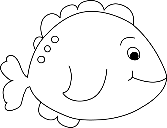 Little clip art image. Clipart fish black and white