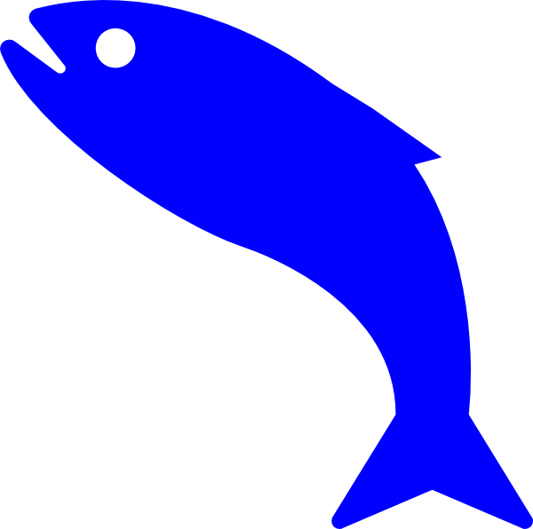 Blue fish clip art. Seafood clipart silhouette