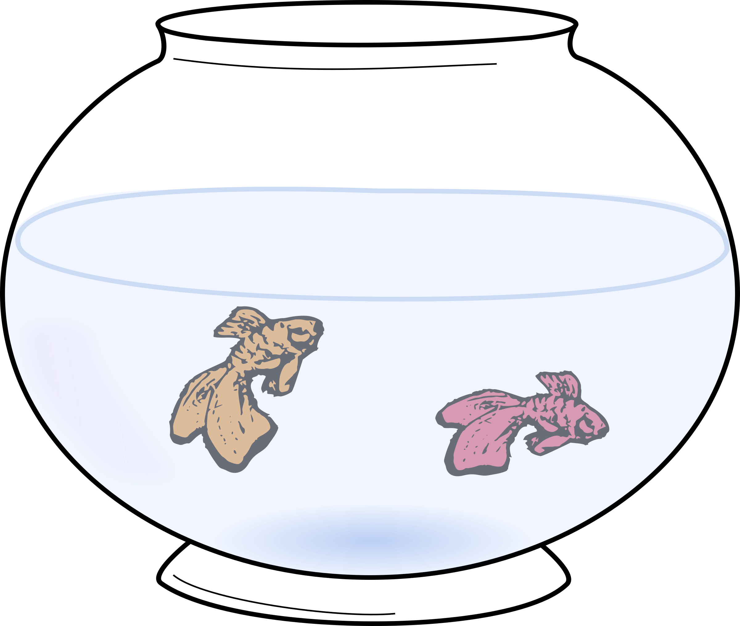 Fish bowl with big. Fishbowl clipart cartoon