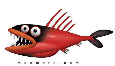 Fish clipart creepy. Red cartoon 