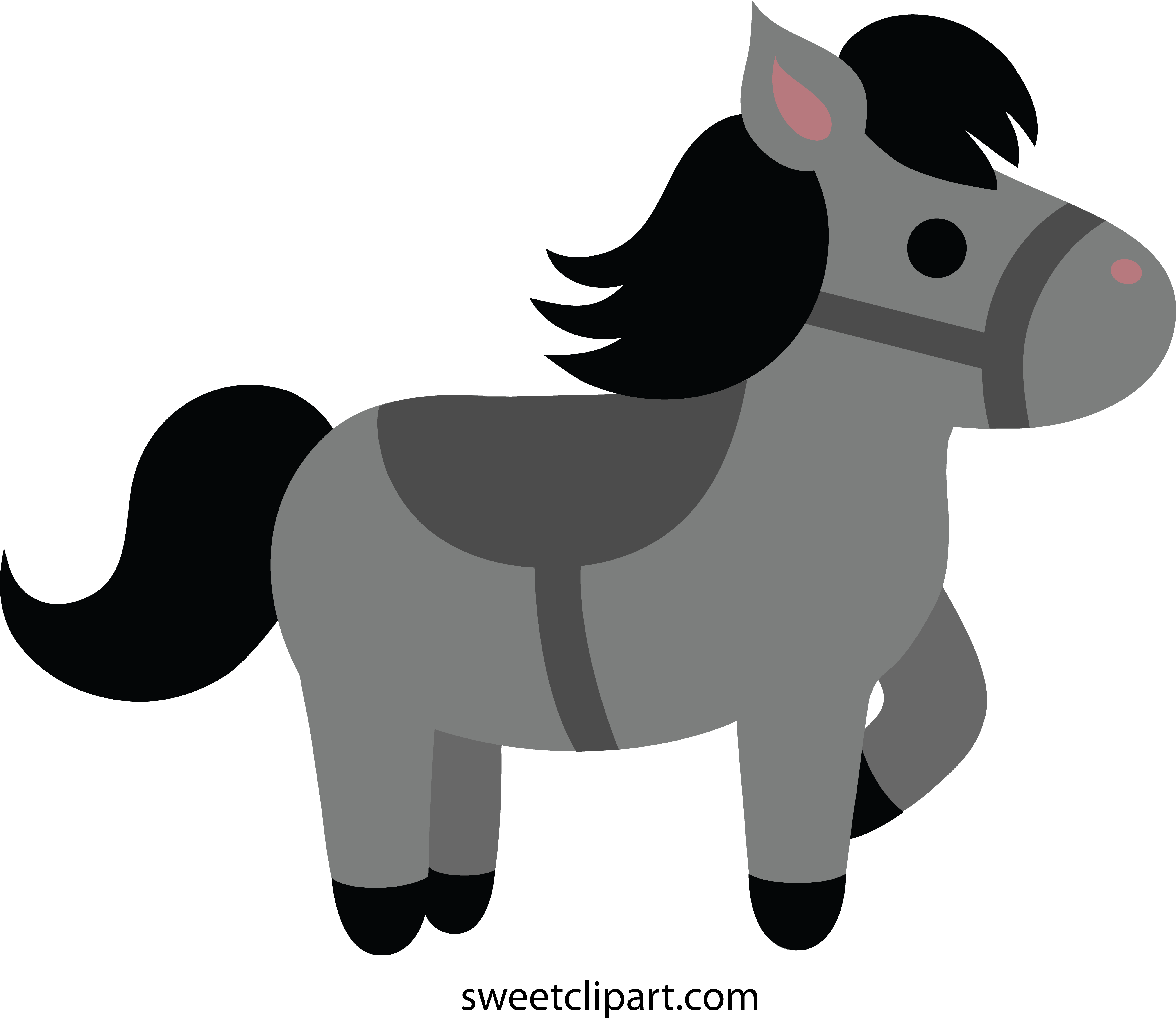 Easter clipart horse. Cute gray clip art